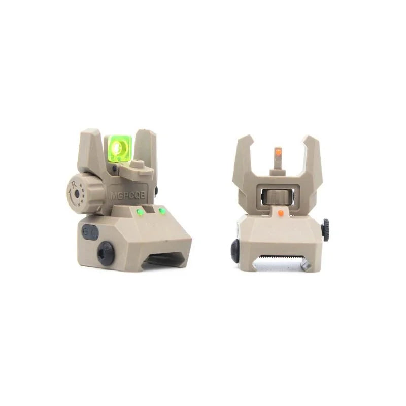 MGP CQB Armor Gen2 Flip-Up Iron Sights with Fiber Rods – 20mm Picatinny Rail Compatible-Tactical Sights-m416gelblaster-tan-m416gelblaster