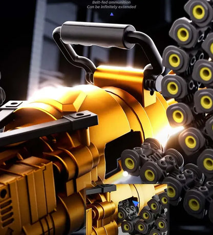 Electric Gold Gatling Nerf Gun with Rotating Belt-m416gelblaster-m416gelblaster