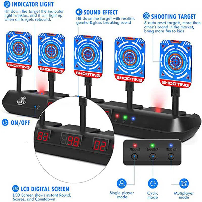 Electronic Scoring Auto Reset Running Shooting 5 Targets – m416gelblaster