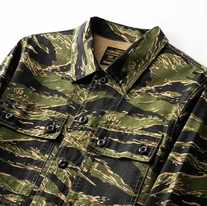 Cotton Tactical Tiger Stripe Camo Combat BDU Shirt-m416gelblaster-m416gelblaster