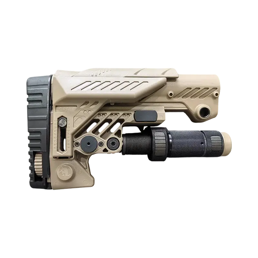 ARS Short 10 Position Sniper Stock with Monopod Leg-m416gelblaster-tan-m416gelblaster