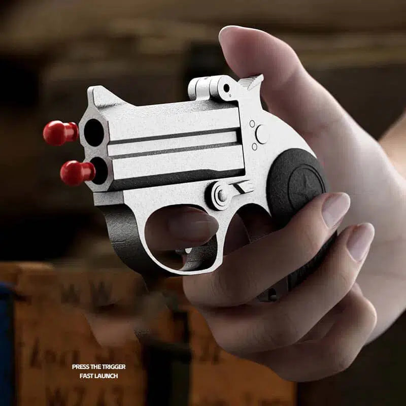 Double Barrel Metal Derringer Rubber Bullet Toy Gun-m416gelblaster-m416gelblaster