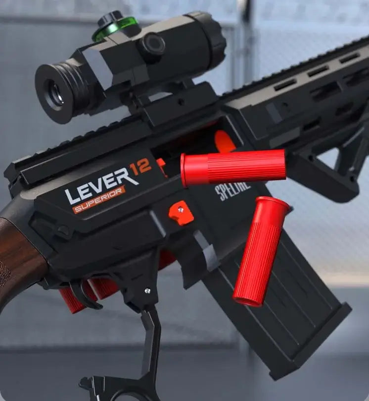 Lever12 Mag Fed Lever Action Nerf Shotgun Blaster with Shell Ejection