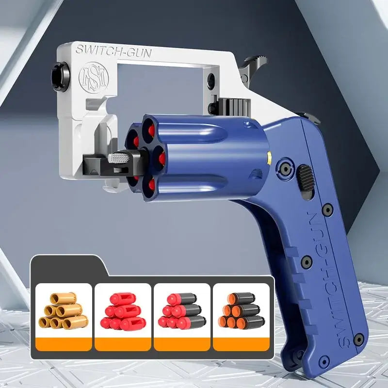 Switch Gun Soft Bullet Switch Gun Foldable Revolver Single Action Blaster ...