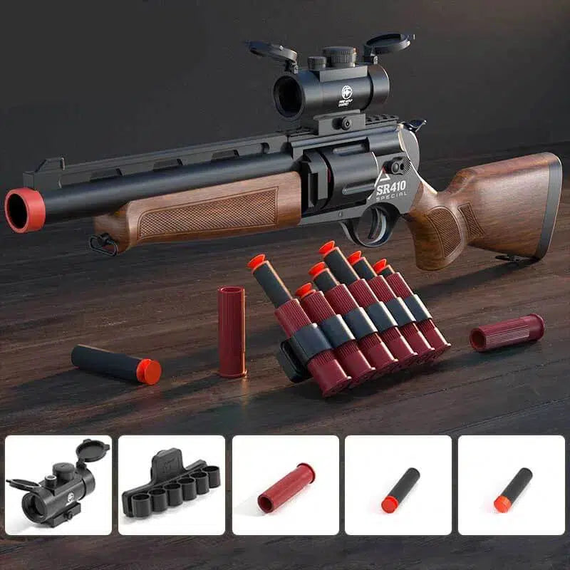 SR410 Shotgun Revolver Nerf Blaster Manual Toy Gun-m416gelblaster-wood grain-m416gelblaster