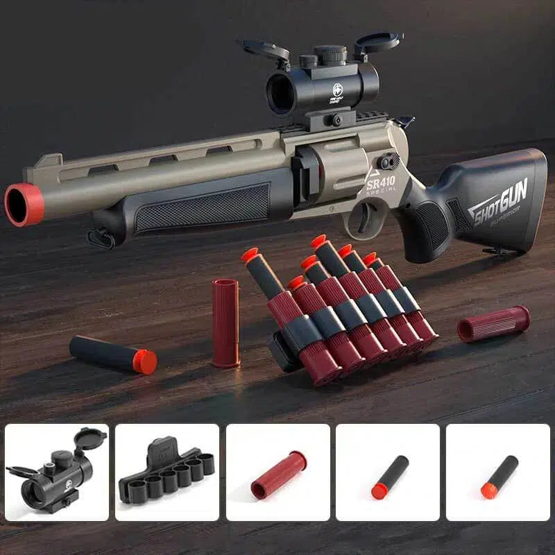 SR410 Shotgun Revolver Nerf Blaster Manual Toy Gun-m416gelblaster-black tan-m416gelblaster