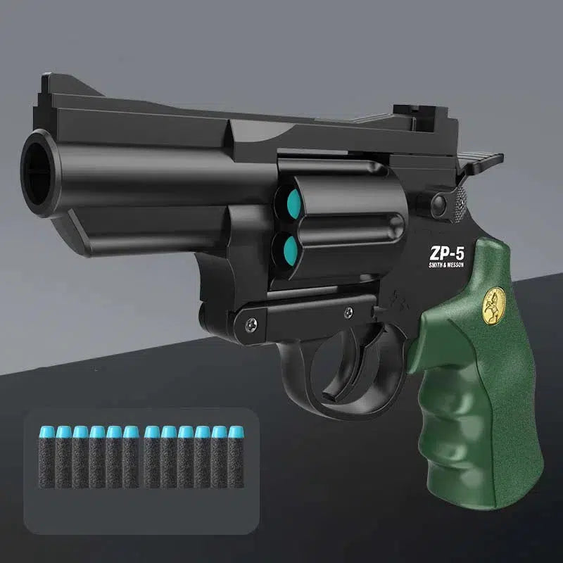 S&W ZP5 Manual Short Darts Revolver Nerf Gun-m416gelblaster-black green-m416gelblaster