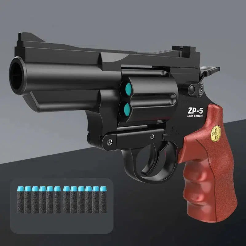 S&W ZP5 Manual Short Darts Revolver Nerf Gun-m416gelblaster-black brown-m416gelblaster