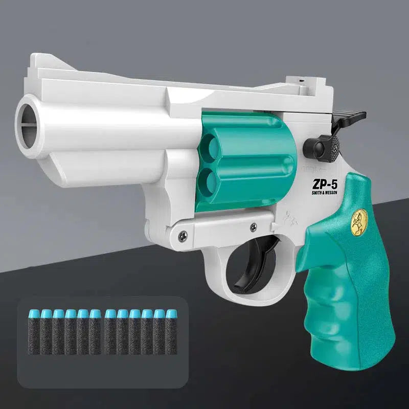 S&W ZP5 Manual Short Darts Revolver Nerf Gun-m416gelblaster-white green-m416gelblaster