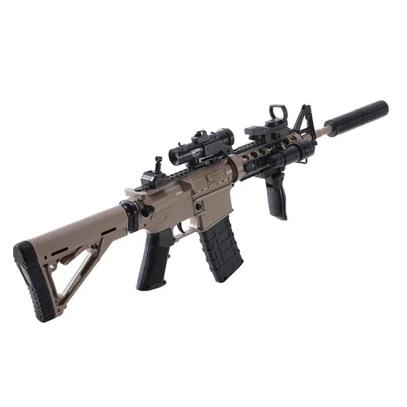 TG HK416 Electric Tan Gel Ball Blaster with Full Accessories – m416gelblaster