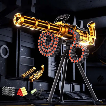 Electric Gold Gatling Nerf Gun with Rotating Belt-m416gelblaster-gold-m416gelblaster