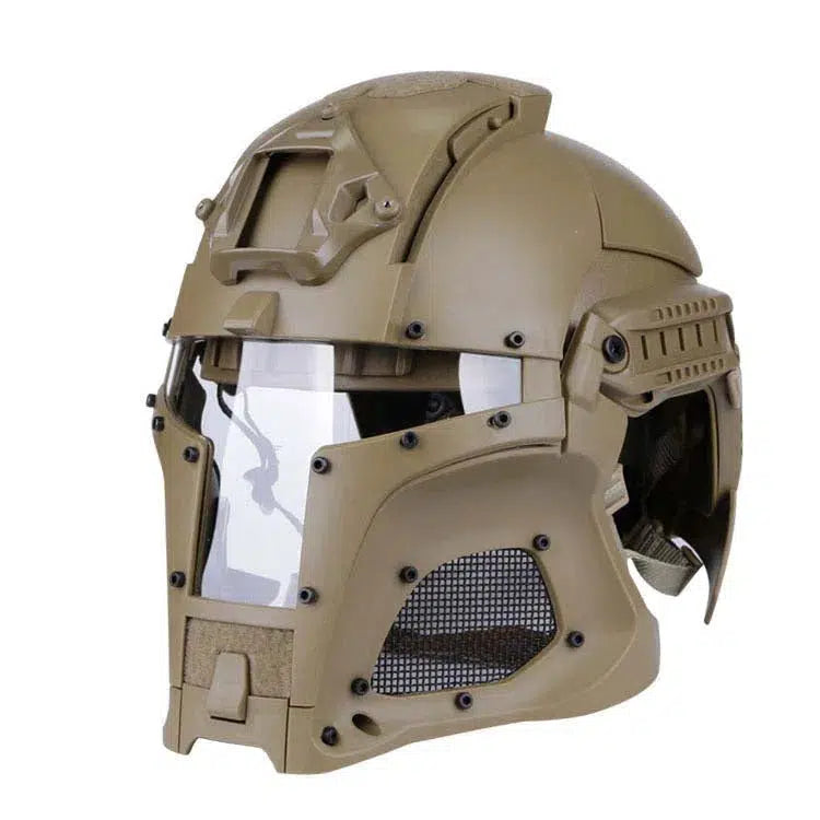 WST Full Face Medieval Iron Warrior Tactical Helmet-玩具/游戏-m416gelblaster-tan-m416gelblaster