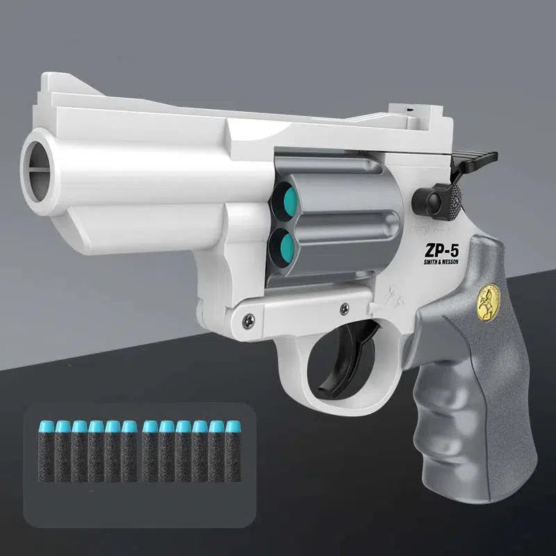 S&W ZP5 Manual Short Darts Revolver Nerf Gun-m416gelblaster-white gray-m416gelblaster