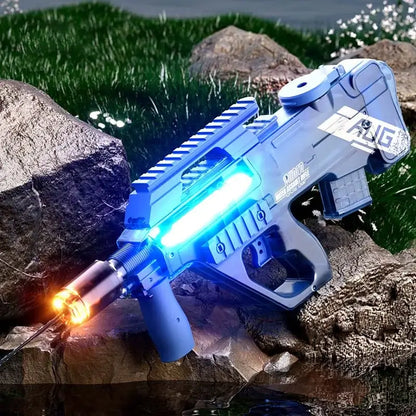AUG Electric Squirting Soaker Blaster Water Gun-m416gelblaster-aug water gun with flash light (blue)-m416gelblaster