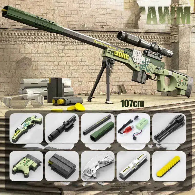 Mag-Fed Electric AWM Sniper Foam Disc Gun-m416gelblaster-m416gelblaster