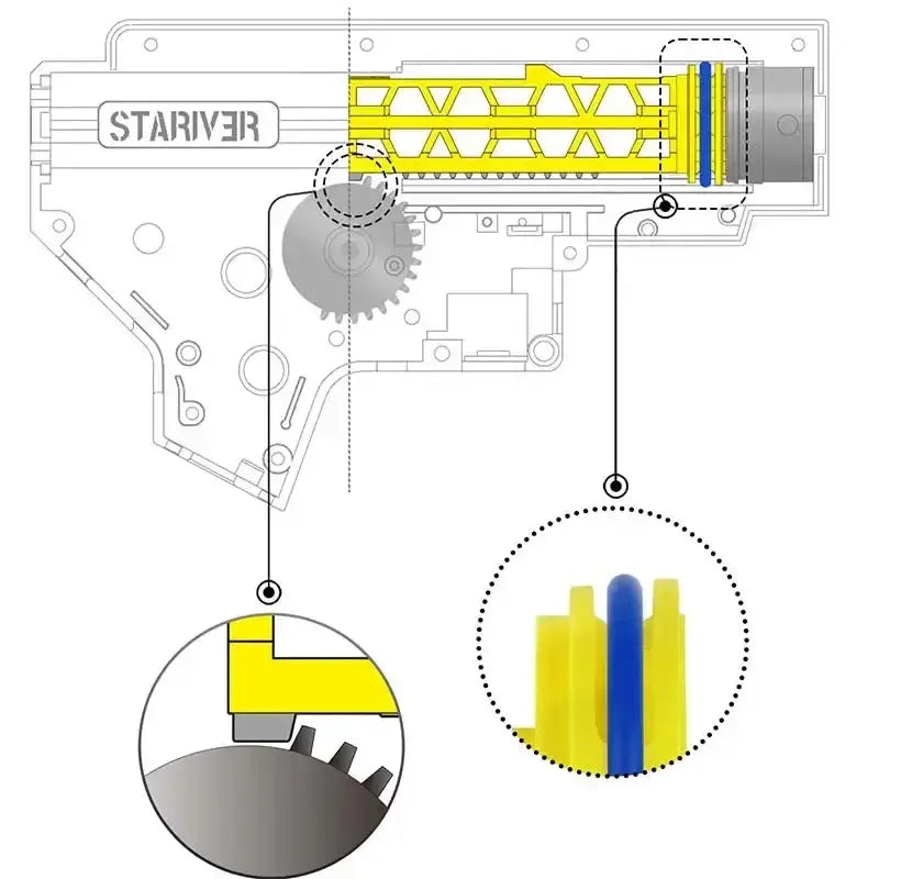 KPG 5.0 Lightweight High Speed Piston with CNC Ladder-m416gelblaster-m416gelblaster