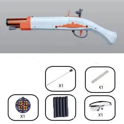 Hanke Flintlock Toy Manual Foam Blaster-foam blaster-m416 gel blaster-white-m416gelblaster