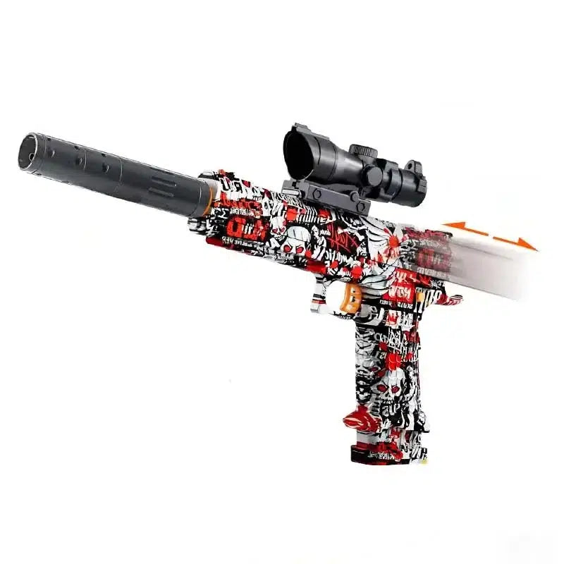 Combat Master 2011 Electric Hopper-Fed Gel Ball Blaster-m416gelblaster-graffiti red-m416gelblaster