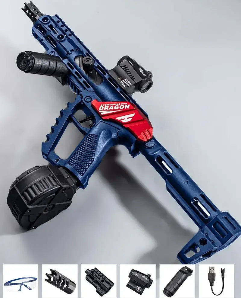 Handi MK17 Electric Drum-Fed Carbon Fiber Gel Blaster-m416gelblaster-black red-m416gelblaster
