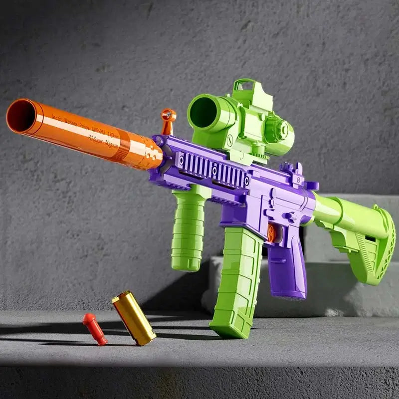 HK416 Semi-Auto Soft Bullet Shell Ejection Toy Gun-m416gelblaster-purple green-m416gelblaster