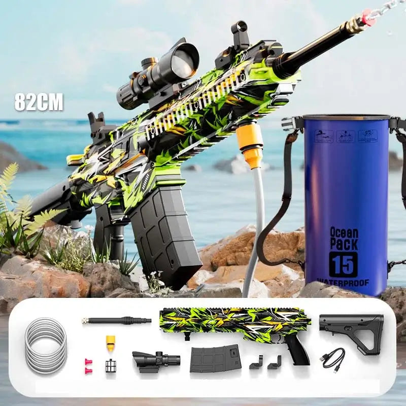 High Pressure Car Wash Rifle Water Gun with Backpack-m416gelblaster-green-m416gelblaster
