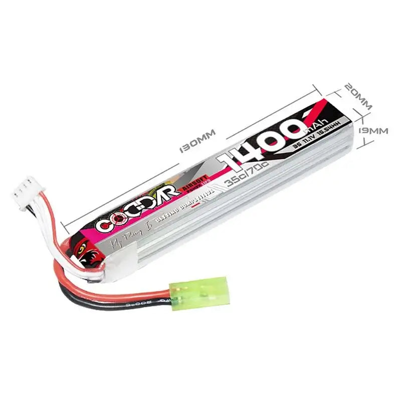 CODDAR 2S 3S 7.4v 11.1V 35C High Discharge LiPo Battery-m416gelblaster-3S 11.1V 1400MAH 35C-Tamiya-m416gelblaster