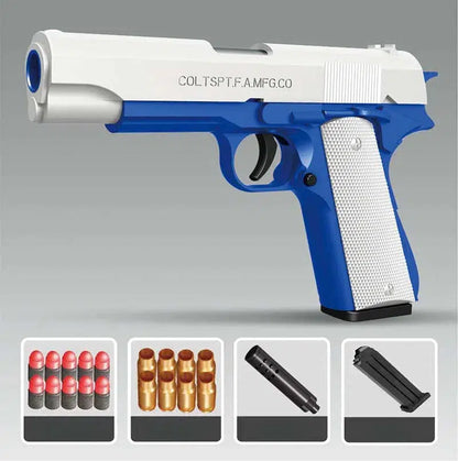 M1911 Soft Bullet Shell Ejecting Blaster-m416gelblaster-blue white-m416gelblaster