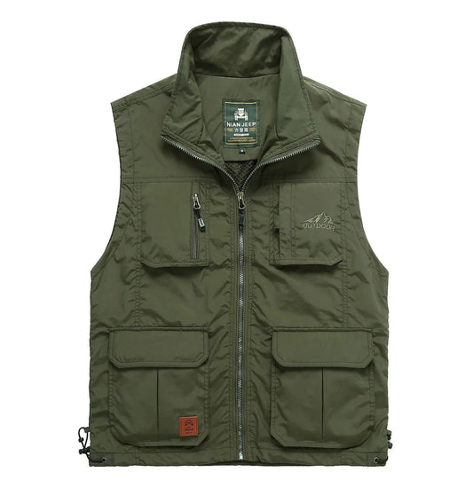 Outdoor Quick-drying Jacket Sleeveless Fishing Hunting Vest Multi-pocket Army Green 7838/7818 Down Vests-clothing-Biu Blaster-a-Uenel