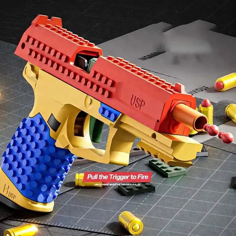 USP DIY Building Block Shell-Ejecting Toy Gun Soft Bullet Pistol-m416gelblaster-m416gelblaster