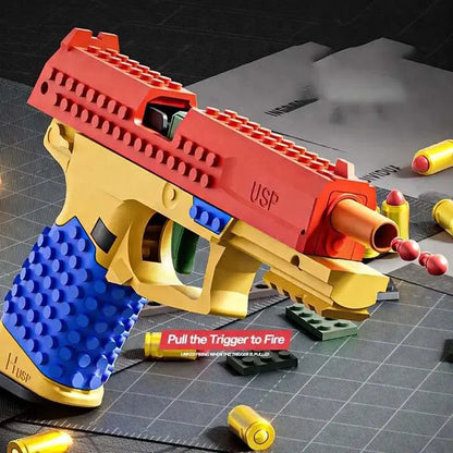 USP DIY Building Block Shell-Ejecting Toy Gun Soft Bullet Pistol-m416gelblaster-m416gelblaster