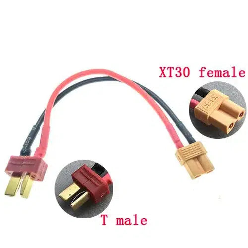 SM / XT30 / Mini Tamiya / T Plug Female/Male Connector Adapter 2pcs-m416gelblaster-T male to XT30 female-m416gelblaster