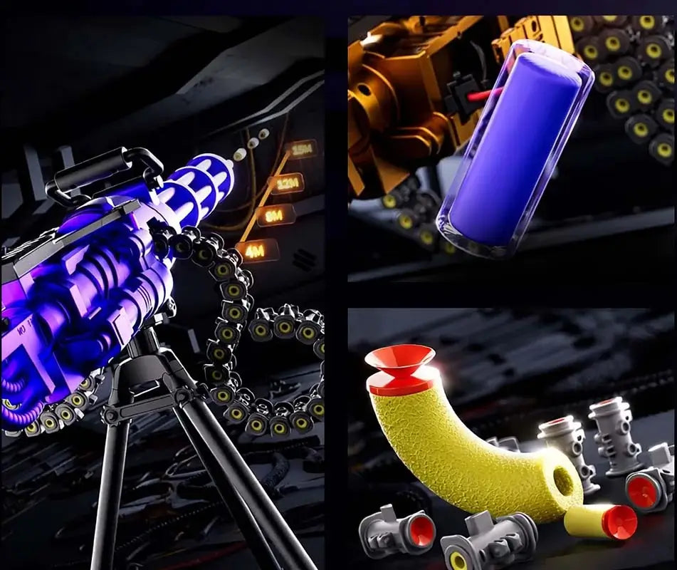 Electric Gold Gatling Nerf Gun with Rotating Belt-m416gelblaster-m416gelblaster