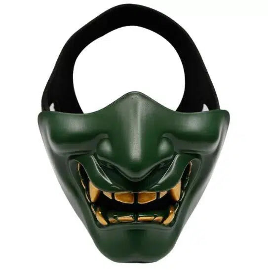 Hannya Half Face Tactical Devil Mask-玩具/游戏-Biu Blaster-green-Biu Blaster