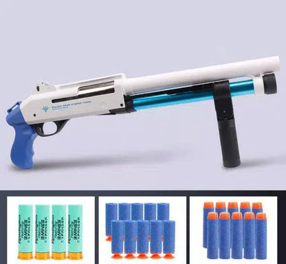 Super-Shorty M870 Shell Ejecting Foam Dart Blaster-foam blaster-Biu Blaster-white-Uenel
