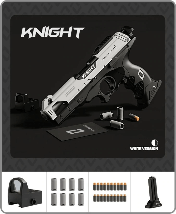 Dark Knight DK-01 Shell Ejecting Ergonomic Foam Blaster-m416gelblaster-black white-m416gelblaster